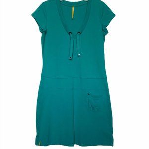 Lole Teal Blue Organic Cotton Short Sleeve Dress